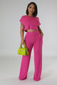 2 Piece Comfort Pants Set Hot Pink