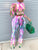 lovely Stylish O Neck Tie Dye Purple Two Piece Pants Set - Monica Fashion Boutique